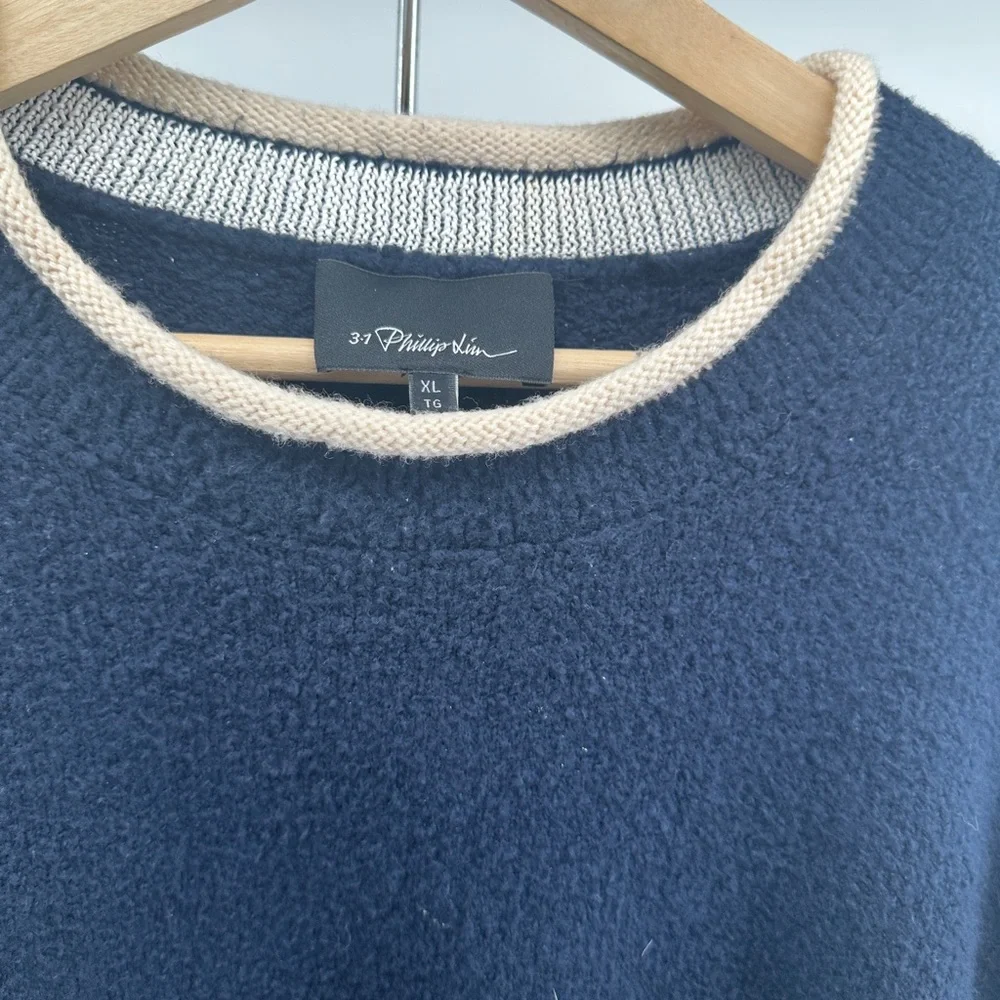 3.1 Phillip Lim - FW17 - Navy Plaited Boxy Sweater